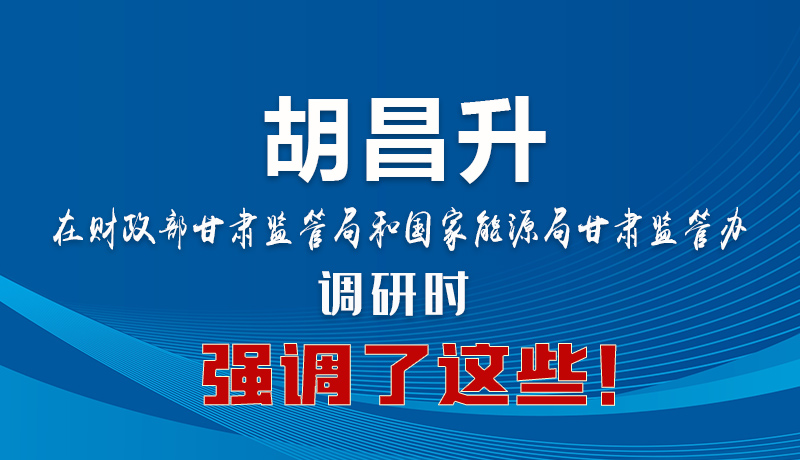 圖解|胡昌升在財(cái)政部甘肅監(jiān)管局和國家能源局甘肅監(jiān)管辦調(diào)研時(shí)強(qiáng)調(diào)了這些！