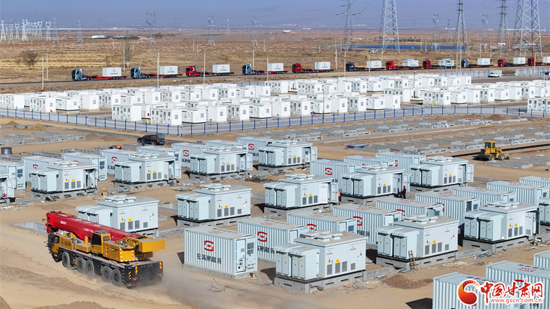 隴拍客丨民樂(lè)：儲(chǔ)能電站項(xiàng)目建設(shè)正酣